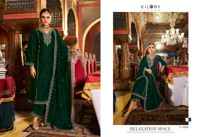 Dilruba By Kilory Winter Wear Designer Velvet Salwar Kameez Wholesalers In Delhi
